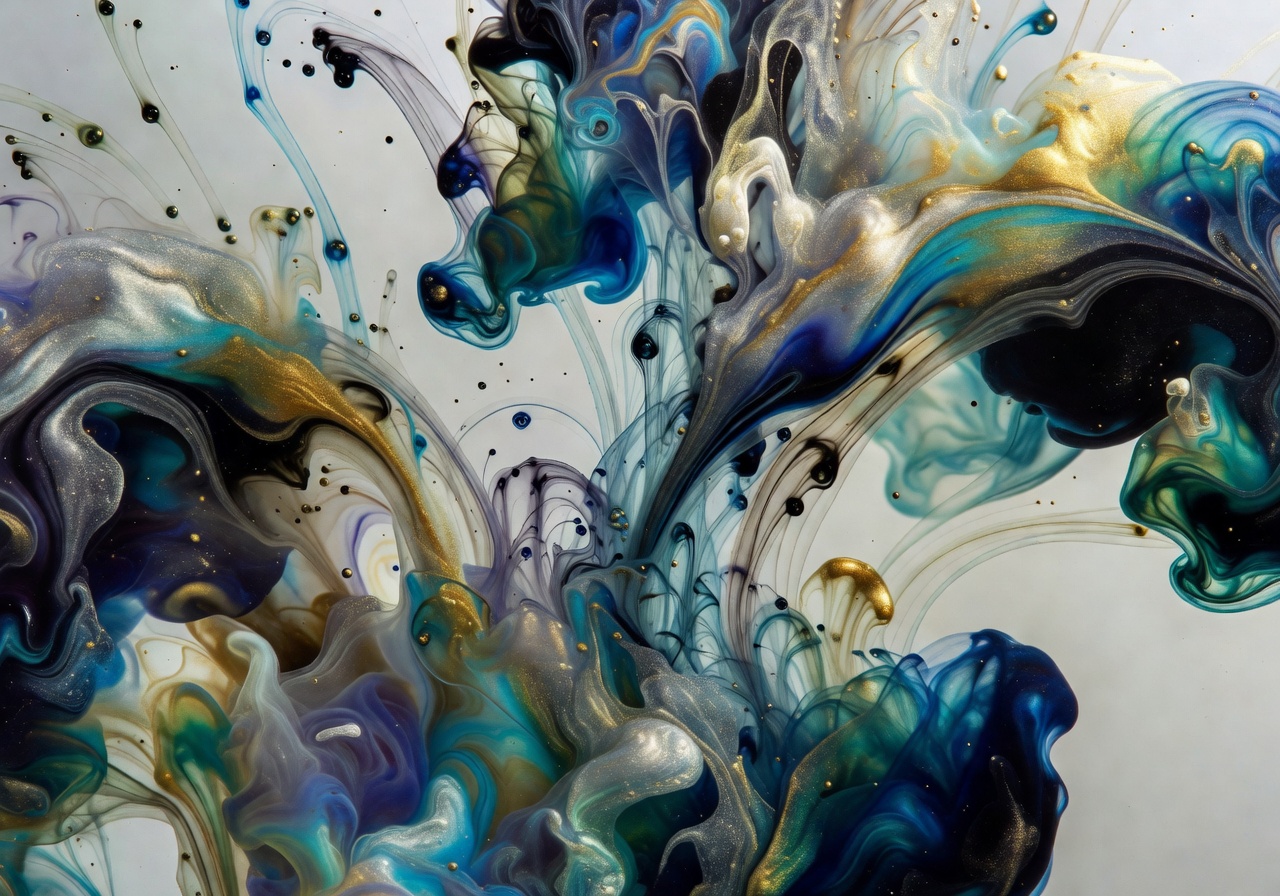 Abstract fluid ink representing artistic flow